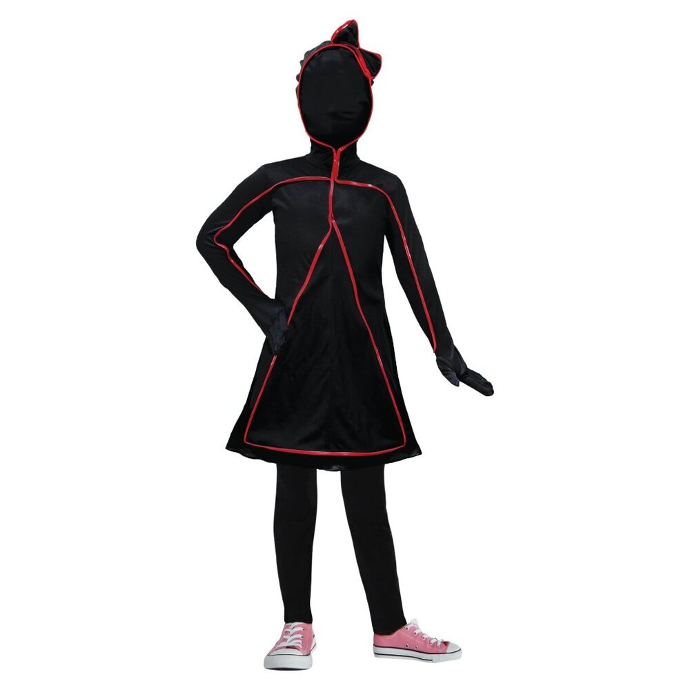 NWT Halloween Light-Up Stick Figure Costume Lights & Removable Mask Girls M 7/8